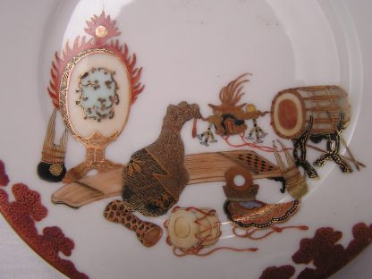 Plate with musical instruments marked "Imura", 1912-1926 - Image 3