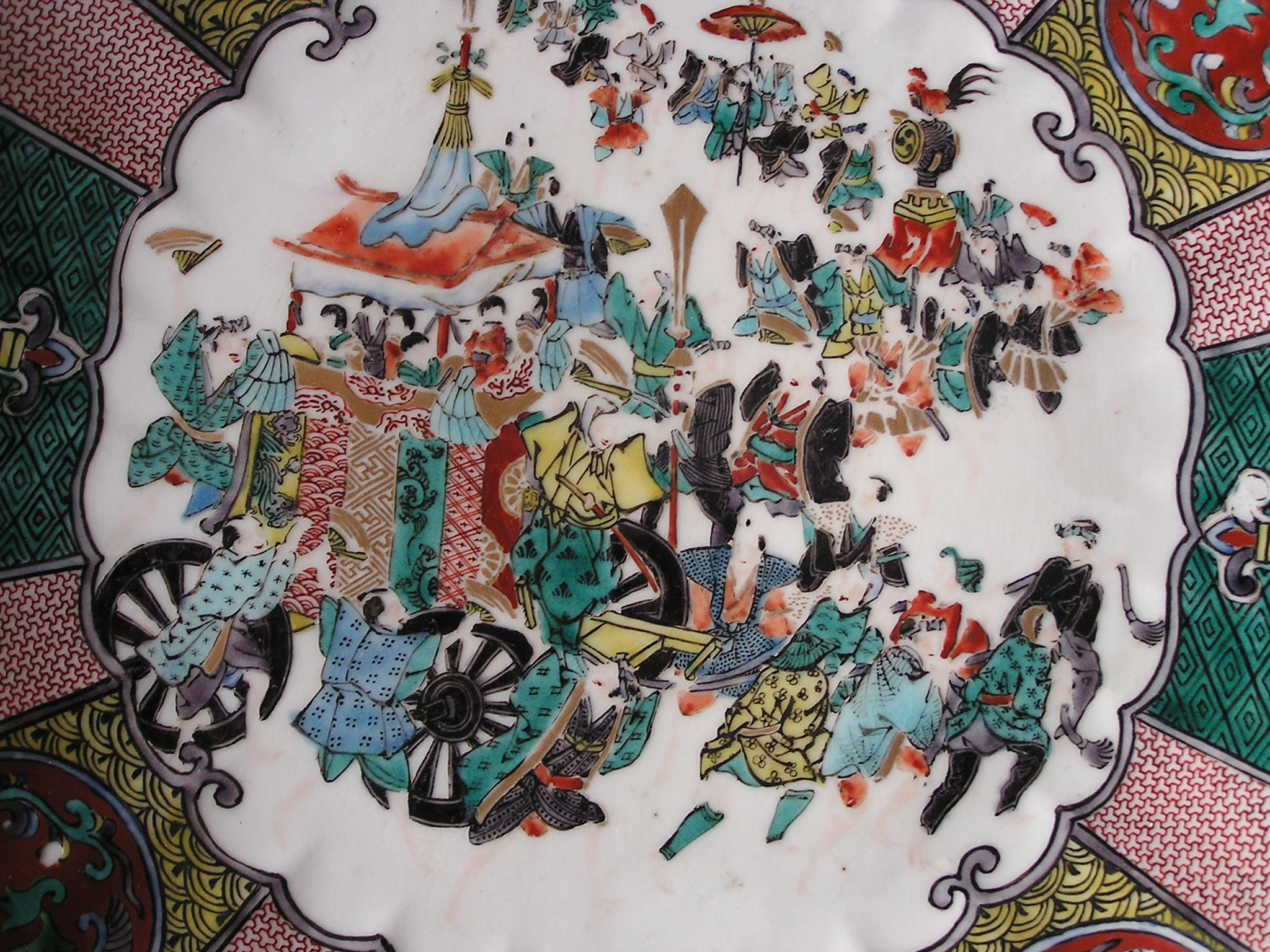 Kutani charger with festival, 1912-1926 - Image 2