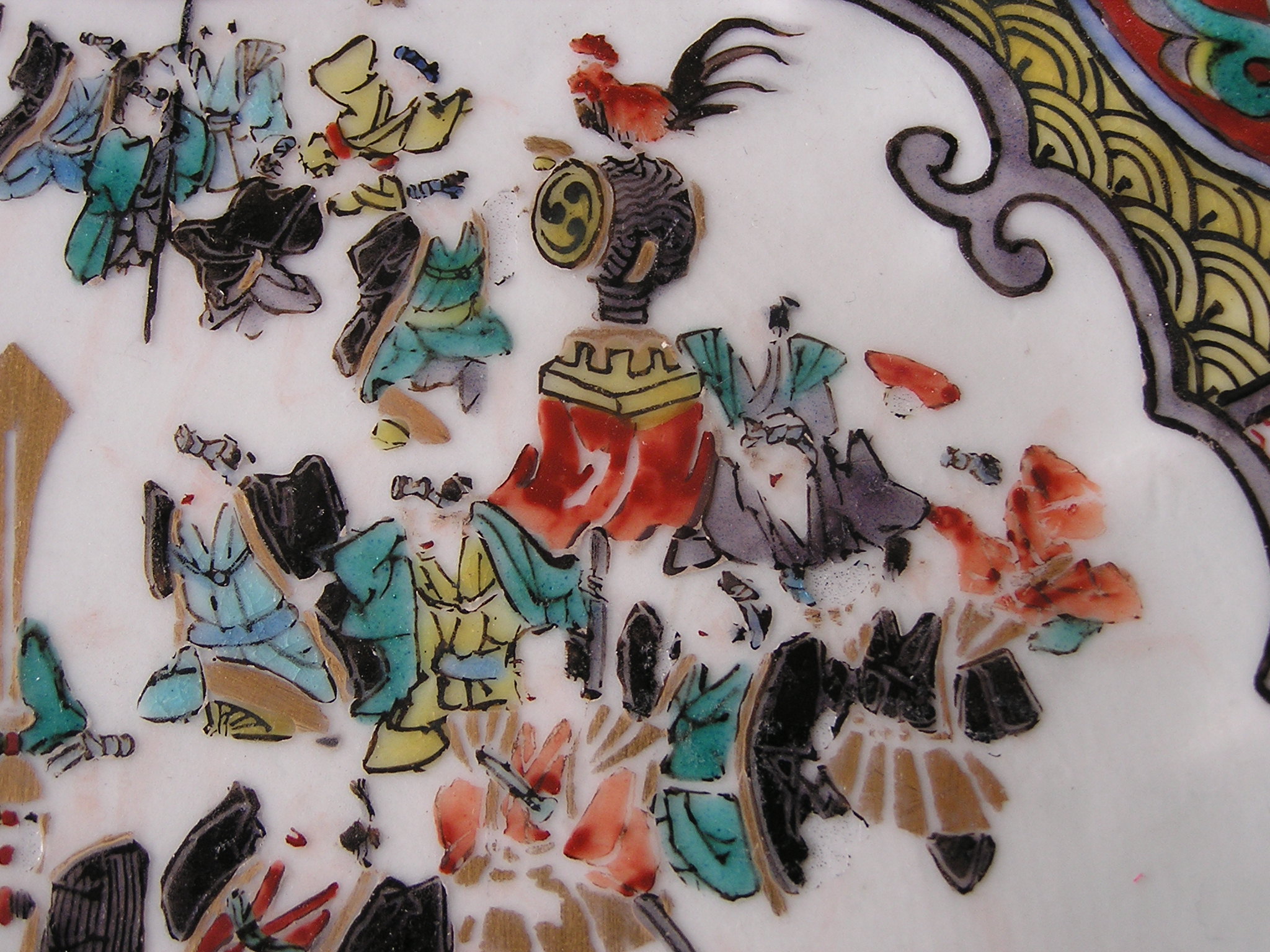 Kutani charger with festival, 1912-1926 - Image 4