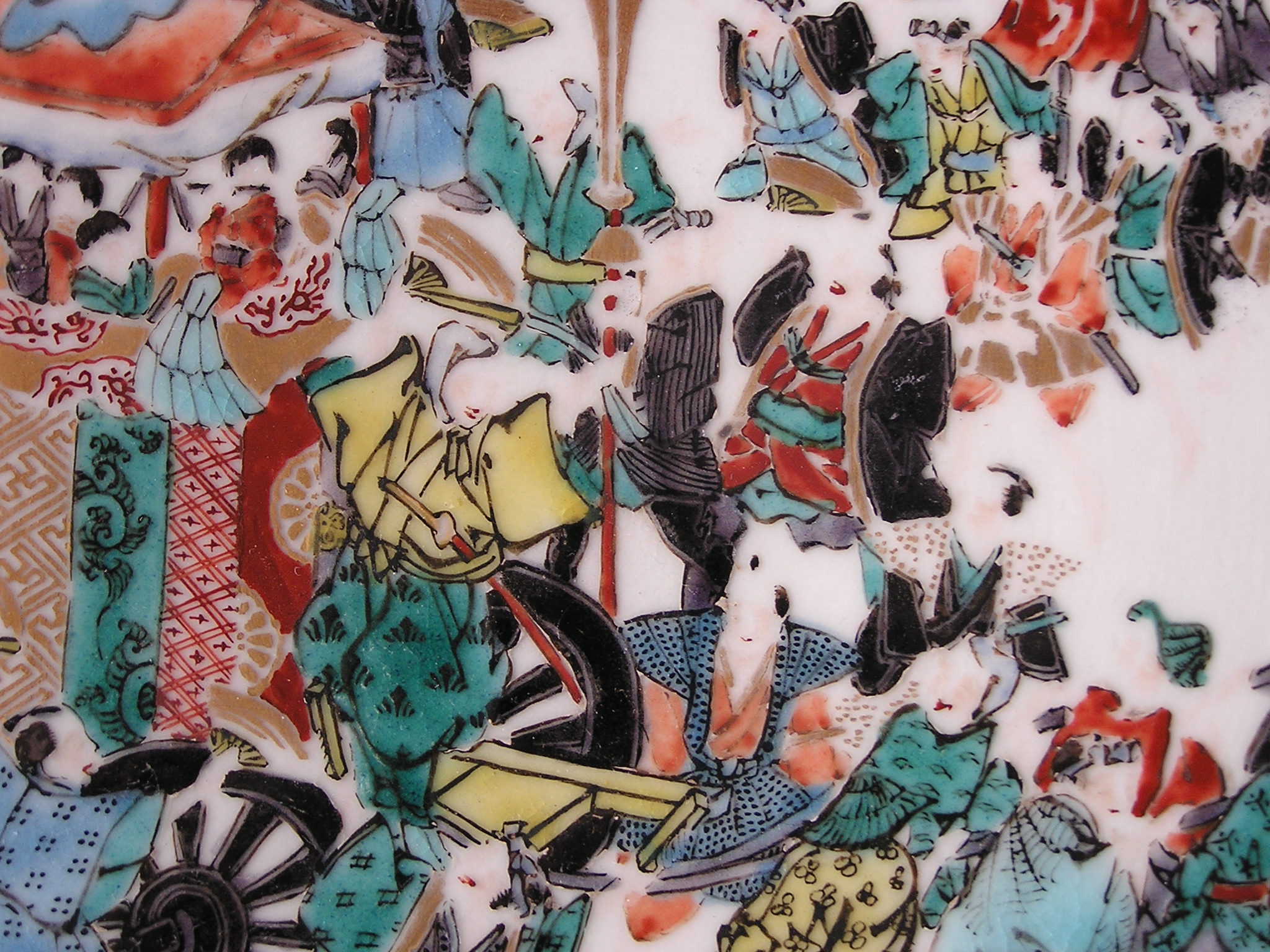 Kutani charger with festival, 1912-1926 - Image 5