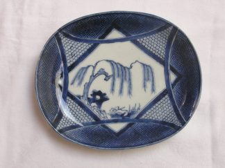 Oval plate with willow, 1780-1810