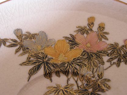 Satsuma cup and saucer with flowers and butterflies, 1900-1912 - Image 6