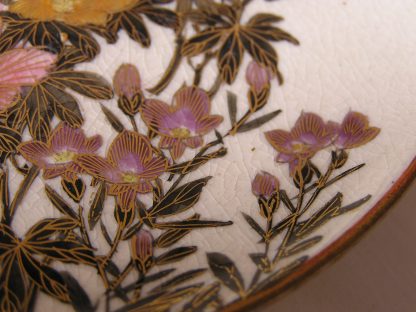 Satsuma cup and saucer with flowers and butterflies, 1900-1912 - Image 5