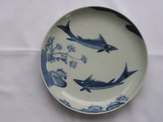 Arita plate with "Ayu" fish, 1690-1700
