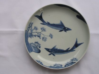 Arita plate with "Ayu" fish, 1690-1700