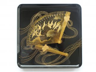Lacquer tray with fans, 1868-1912