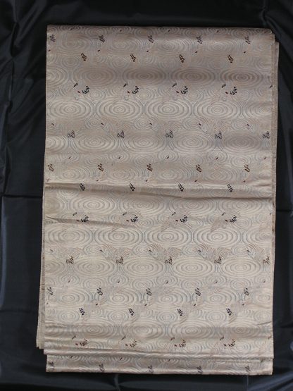 Silk obi with cranes, 1920-1940