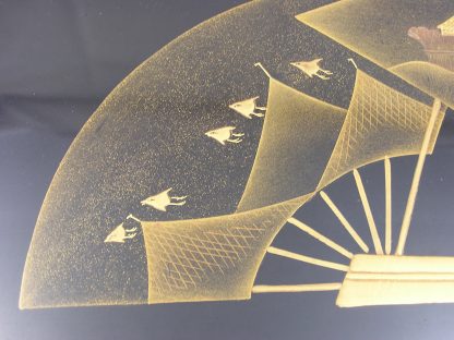 Lacquer tray with fans, 1900-1912 - Image 3