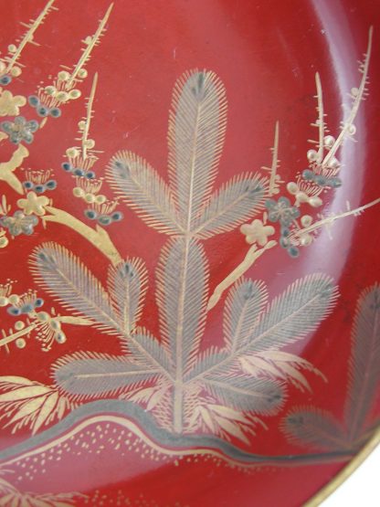 Lacquer bowl with pine branches, 1868-1912 - Image 3