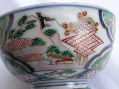 Chawan (lidded bowl) with landscape, 1750-1780 - Image 2