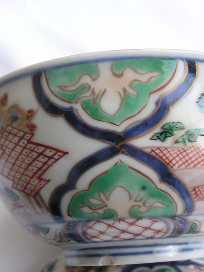 Chawan (lidded bowl) with landscape, 1750-1780 - Image 3