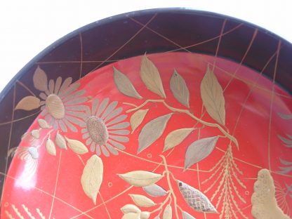 Lacquer chawan with floral decoration, 1868-1912 - Image 9