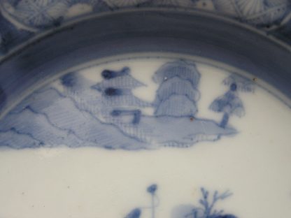 Small twelve-lobed bowl with landscape, 1780-1830 - Image 6