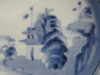 Small twelve-lobed bowl with landscape, 1780-1830 - Image 5