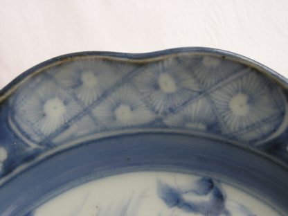 Small twelve-lobed bowl with landscape, 1780-1830 - Image 3