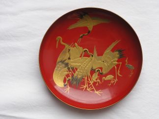 Large sake cup with cranes, 1868-1912