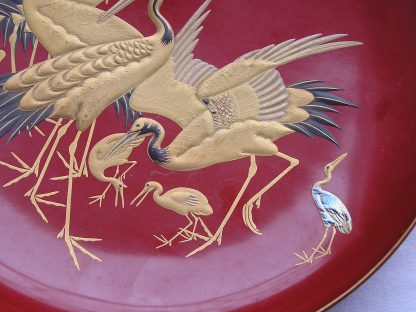 Large sake cup with cranes, 1868-1912 - Image 2
