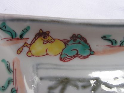 Rectangular plate (nagazara) with horses , 1800-1840 - Image 3