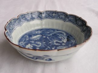 Eight-lobed bowl with fish and marine plants, 1760-1790