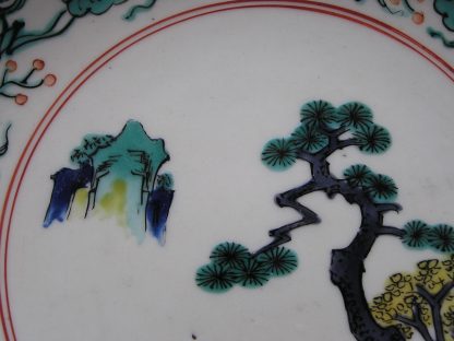 Kutani plate with landscape marked "fuku", 1900-1912 - Image 3