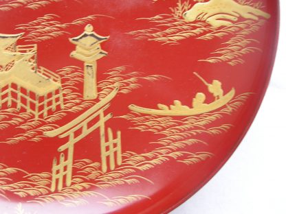 Lacquer sake cup with seascape, 1868-1912 - Image 3