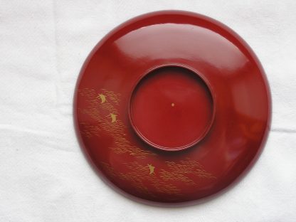 Lacquer sake cup with seascape, 1868-1912 - Image 5