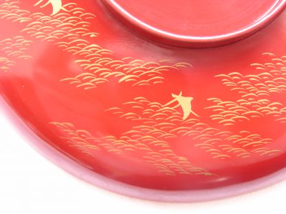 Lacquer sake cup with seascape, 1868-1912 - Image 7