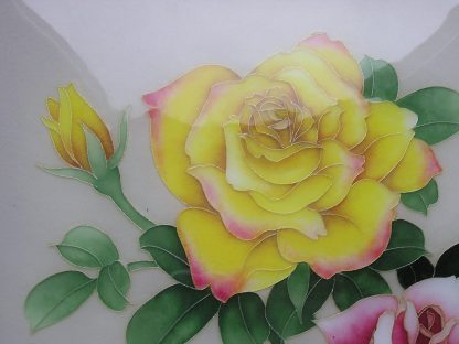 Cloisonné plaque with roses, 1950-1970 - Image 3