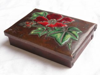 Copper box with cloisonné hibiscus, 1900-1920
