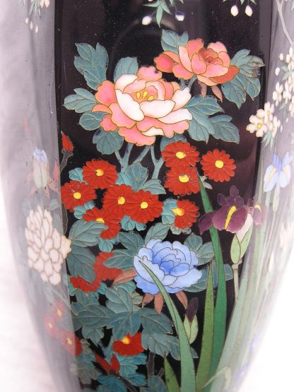 Cloisonné vase with flowers, 1900-1912 - Image 4