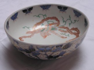Fukagawa bowl with phoenix and paulownia leaves, 1880-1900