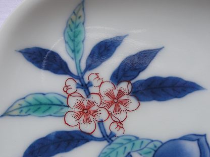 Square Imaemon plate with peach branch, 1950-1970 - Image 4