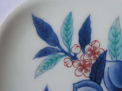 Square Imaemon plate with peach branch, 1950-1970 - Image 3