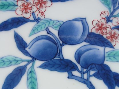 Square Imaemon plate with peach branch, 1950-1970 - Image 2