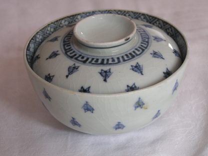 Lidded bowl (chawan) with "kotobuki" symbols, 1770-1790
