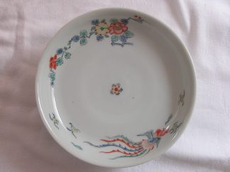 Plate with flowers and phoenix, 1868-1912