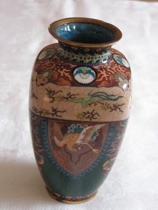 Square vase with phoenixes and dragons, 1890-1910