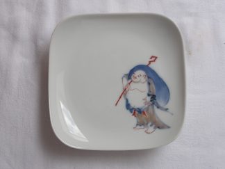 Square plate with hotei, Kakiemon XII (1917-1963)