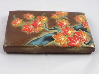 Copper box with cloisonné maple branch, 1900-1912