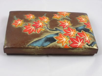 Copper box with cloisonné maple branch, 1900-1912