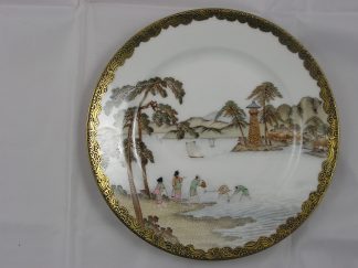 Kutani or Yokohama plate with seascape (1), 1912-1926