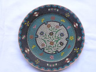Totai shippo (cloisonné on porcelain) Plate marked Kinkozan, 1880-1900