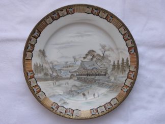 Plate with temple scene marked "Nakamura", 1912-1926