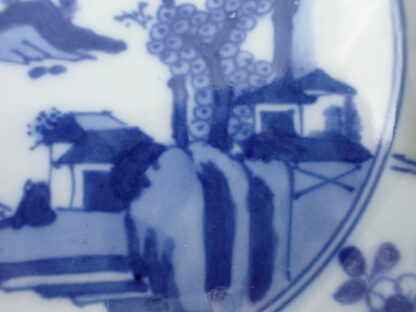 Small plate with flowers in relief and landscape, 1868-1912 - Image 5