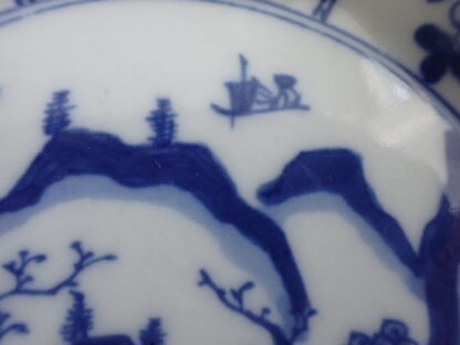 Small plate with flowers in relief and landscape, 1868-1912 - Image 6