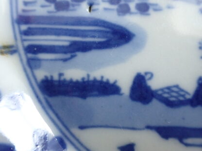Small plate with flowers in relief and landscape, 1868-1912 - Image 9
