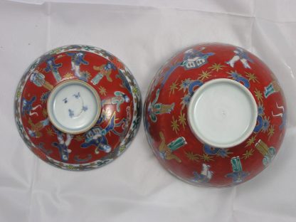 Lidded bowl (chawan) with wise men, 1700-1730 - Image 7