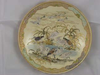Satsuma plate with herons, 1868-1912