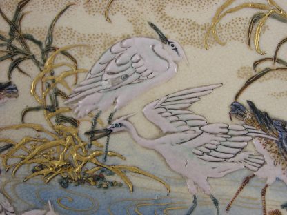 Satsuma plate with herons, 1868-1912 - Image 2