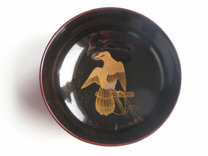 Lacquer chawan with bird of prey, 1868-1912 - Image 6